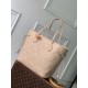 Replica fedele Borsa tote Louis Vuitton M29486 Neverfull MM ricamata marrone Imitazione Outlet