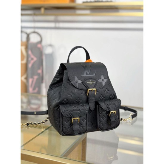 Replica fedele Zaino LV modello M47072 con chip MB163c premium Nero Imitazione Outlet