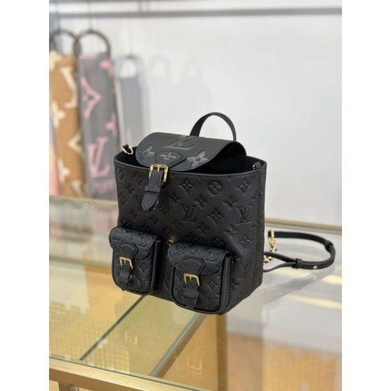 Replica fedele Zaino LV modello M47072 con chip MB163c premium Nero Imitazione Outlet