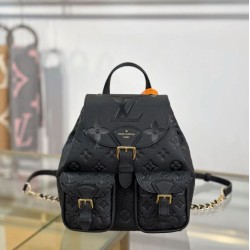 Replica fedele Zaino LV modello M47072 con chip MB163c premium Nero Imitazione Outlet