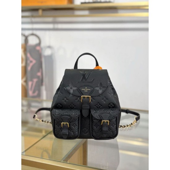Replica fedele Zaino LV modello M47072 con chip MB163c premium Nero Imitazione Outlet