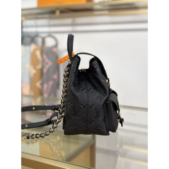 Replica fedele Zaino LV modello M47072 con chip MB163c premium Nero Imitazione Outlet