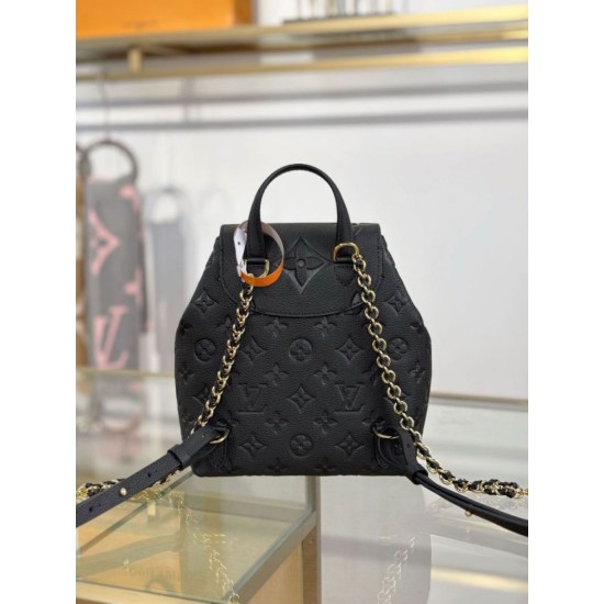 Replica fedele Zaino LV modello M47072 con chip MB163c premium Nero Imitazione Outlet
