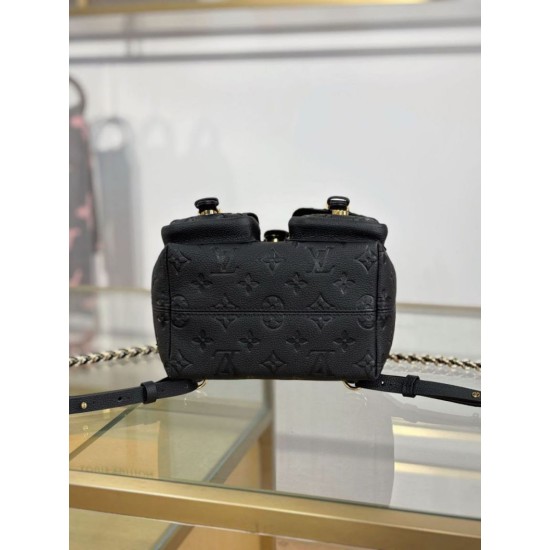 Replica fedele Zaino LV modello M47072 con chip MB163c premium Nero Imitazione Outlet