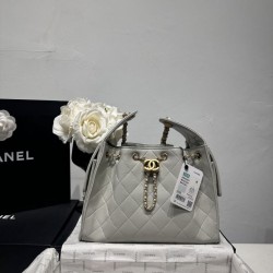 Replica Perfetta Borsa a secchiello Chanel AS5293 Hobo con coulisse Bianco-verde Imitazione Outlet