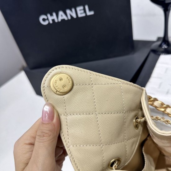 Replica Perfetta Borsa a secchiello Chanel Hobo con coulisse AS5293 Beige Imitazione Outlet