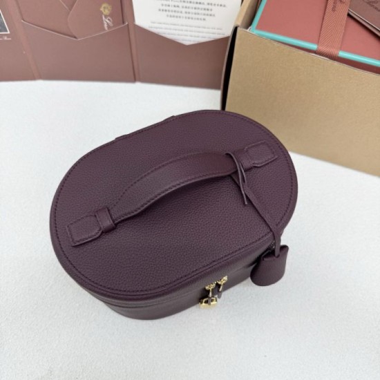 Replica Perfetta Borsa Loro Piana Extra Vanity Case Borgogna Imitazione Outlet