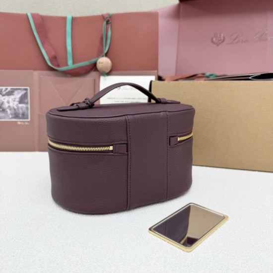 Replica Perfetta Borsa Loro Piana Extra Vanity Case Borgogna Imitazione Outlet