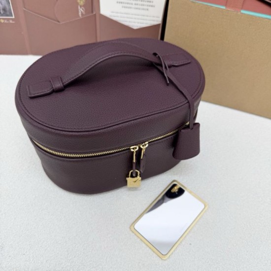 Replica Perfetta Borsa Loro Piana Extra Vanity Case Borgogna Imitazione Outlet