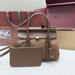 Replica Perfetta Borsa tote Loro Piana Loom L25/L32 marrone Imitazione Outlet