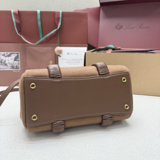 Replica Perfetta Borsa tote Loro Piana Loom L25/L32 marrone Imitazione Outlet
