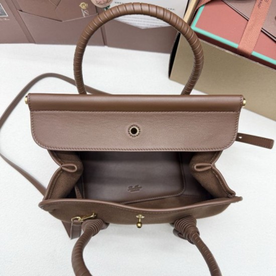 Replica Perfetta Borsa tote Loro Piana Loom L25/L32 marrone Imitazione Outlet
