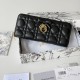 Replica Perfetta Portafoglio con cerniera Dior Lady Dior Voyageur nero Imitazione Outlet