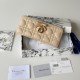 Replica Perfetta Portafoglio con cerniera Dior Lady Dior Voyageur albicocca Imitazione Outlet
