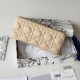 Replica Perfetta Portafoglio con cerniera Dior Lady Dior Voyageur albicocca Imitazione Outlet