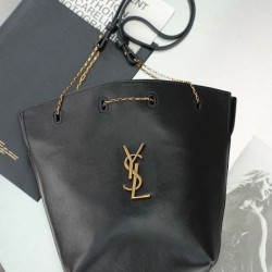 Replica Perfetta Borsa a secchiello YSL Saint Laurent Pochon nero Imitazione Outlet