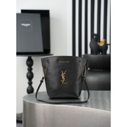 Replica Perfetta Borsa a secchiello YSL Saint Laurent Pochon nero Imitazione Outlet
