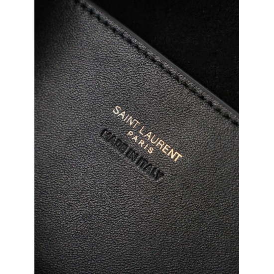 Replica Perfetta Borsa a secchiello YSL Saint Laurent Pochon nero Imitazione Outlet