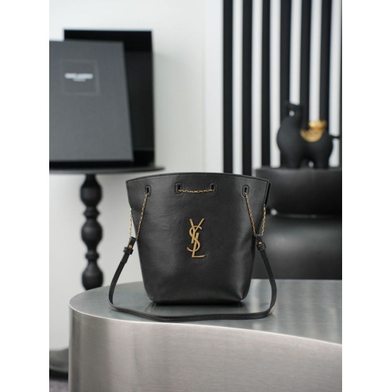 Replica Perfetta Borsa a secchiello YSL Saint Laurent Pochon nero Imitazione Outlet