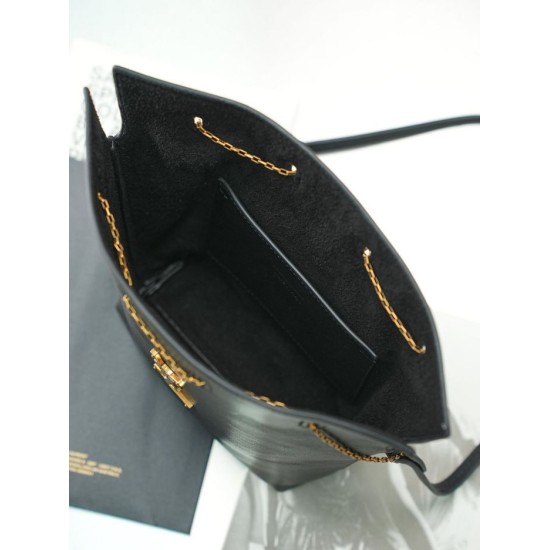 Replica Perfetta Borsa a secchiello YSL Saint Laurent Pochon nero Imitazione Outlet