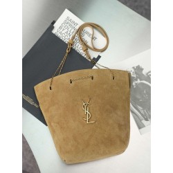 Replica Perfetta Borsa a secchiello YSL Saint Laurent Pochon marrone Imitazione Outlet