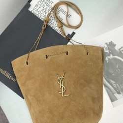 Replica Perfetta Borsa a secchiello YSL Saint Laurent Pochon marrone Imitazione Outlet