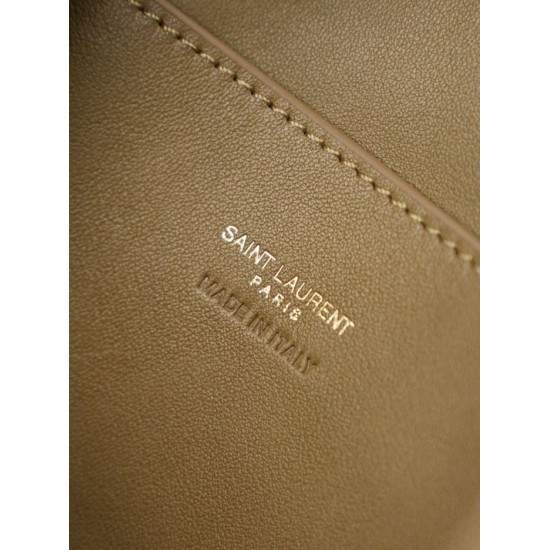 Replica Perfetta Borsa a secchiello YSL Saint Laurent Pochon marrone Imitazione Outlet