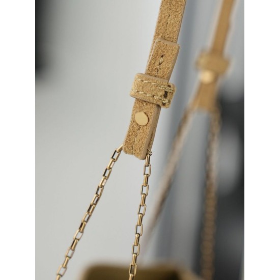 Replica Perfetta Borsa a secchiello YSL Saint Laurent Pochon marrone Imitazione Outlet