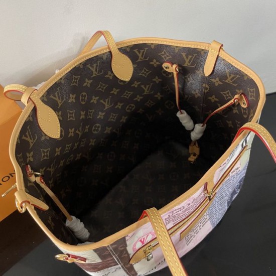 Replica Perfetta Borsa Louis Vuitton Neverfull Inside Out M28376 marrone Imitazione Outlet