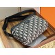 Replica Perfetta Borsa a tracolla Dior Rider con cerniera Oblique Blu Imitazione Outlet