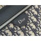 Replica Perfetta Borsa a tracolla Dior Rider con cerniera Oblique Blu Imitazione Outlet