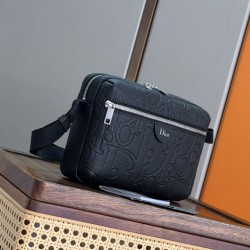 Replica Perfetta Borsa a tracolla Dior Rider con cerniera Nero Imitazione Outlet
