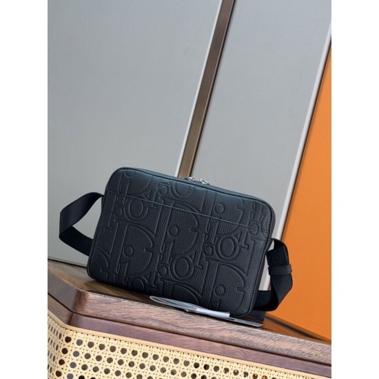 Replica Perfetta Borsa a tracolla Dior Rider con cerniera Nero Imitazione Outlet