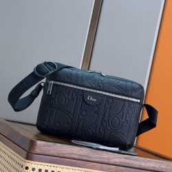Replica Perfetta Borsa a tracolla Dior Rider con cerniera Nero Imitazione Outlet