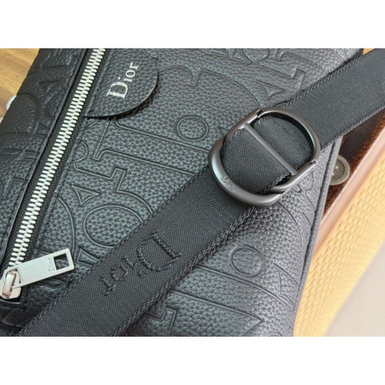 Replica Perfetta Borsa a tracolla Dior Rider con cerniera Nero Imitazione Outlet