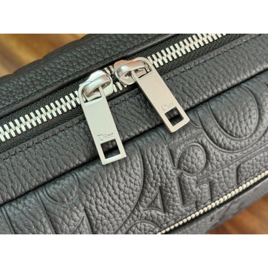 Replica Perfetta Borsa a tracolla Dior Rider con cerniera Nero Imitazione Outlet