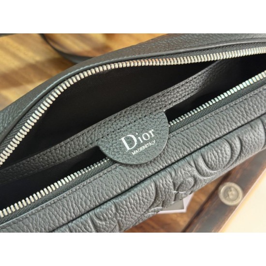 Replica Perfetta Borsa a tracolla Dior Rider con cerniera Nero Imitazione Outlet