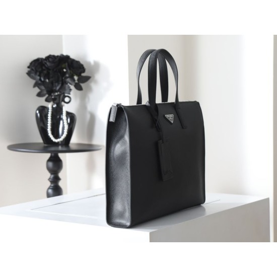 Replica Perfetta Borsa tote Prada Saffiano 2VG039 nera Imitazione Outlet