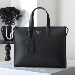 Replica Perfetta Borsa tote Prada Saffiano 2VG039 nera Imitazione Outlet