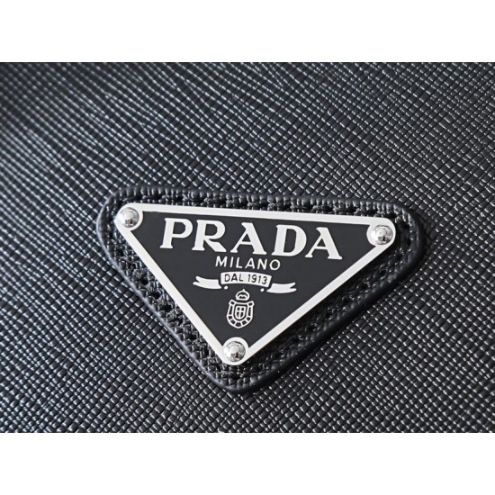 Replica Perfetta Borsa tote Prada Saffiano 2VG039 nera Imitazione Outlet