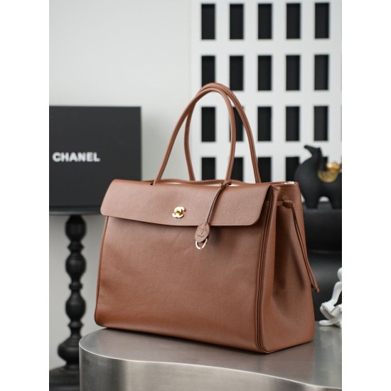 Replica Perfetta Borsa tote Chanel AS6289 Jennie marrone Imitazione Outlet
