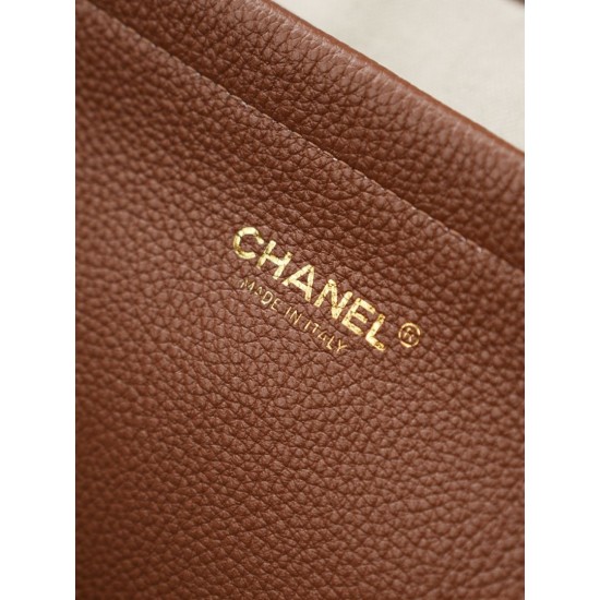 Replica Perfetta Borsa tote Chanel AS6289 Jennie marrone Imitazione Outlet