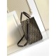 Replica Perfetta Borsa shopper Tote Fendi FF jacquard marrone Imitazione Outlet