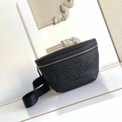 Replica Perfetta Marsupio Fendi FF in tessuto Nero Imitazione Outlet