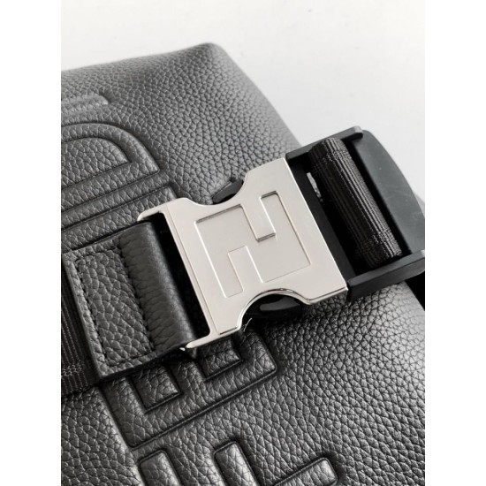 Replica Perfetta Marsupio Fendi FF in tessuto Nero Imitazione Outlet