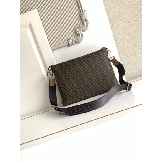 Replica Perfetta Borsa a tracolla Fendi con logo diagonale FF Imitazione Outlet