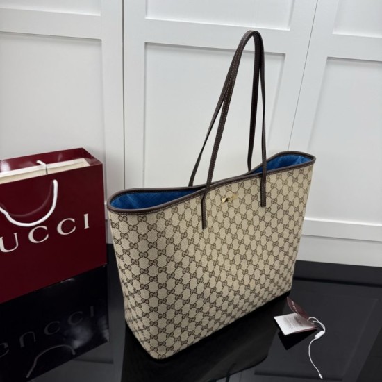 Replica Perfetta Borsa tote Gucci 874745 GG in tela marrone Imitazione Outlet