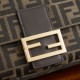 Replica Perfetta Borsa Fendi Medio Baguette tessuto jacquard FF marrone Imitazione Outlet