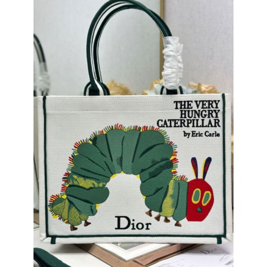 Replica Perfetta Borsa shopping Dior Book Tote con design a bruco e tracolla Imitazione Outlet