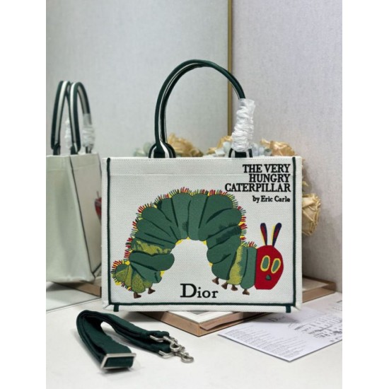 Replica Perfetta Borsa shopping Dior Book Tote con design a bruco e tracolla Imitazione Outlet